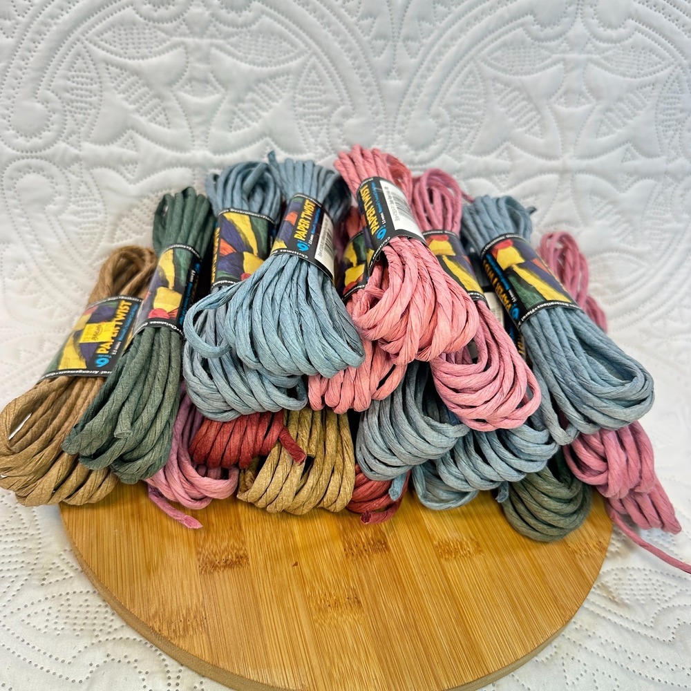 Lot of 18 Maxwell's Twist Craft Paper Ribbon Multi-Color 5.5m Each Floral Craft